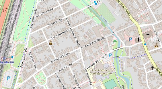 Zahnarzt auf Satellitenbild