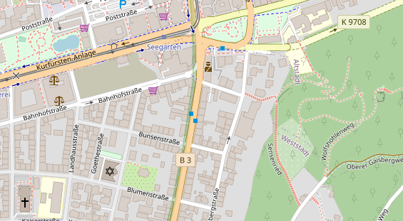 Zahnarzt auf Satellitenbild