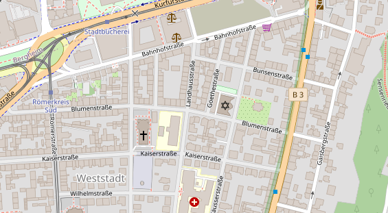 Zahnarzt auf Satellitenbild