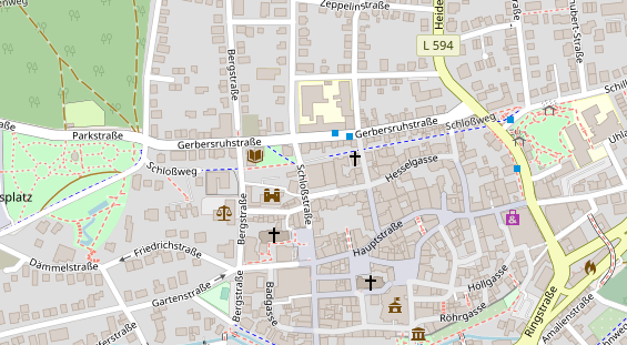 Zahnarzt auf Satellitenbild