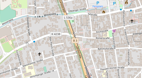 Zahnarzt auf Satellitenbild