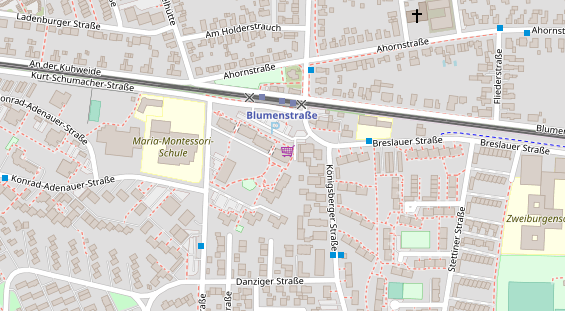 Zahnarzt auf Satellitenbild