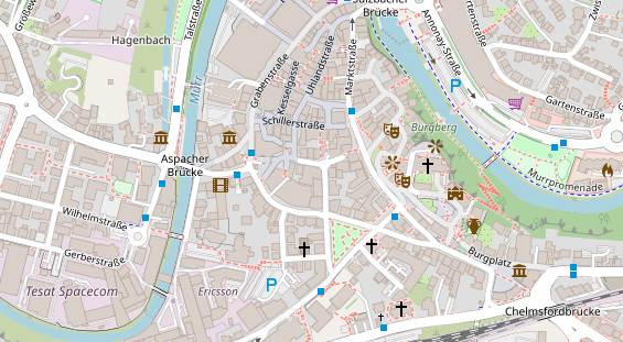 Zahnarzt auf Satellitenbild