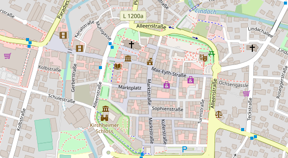 Zahnarzt auf Satellitenbild