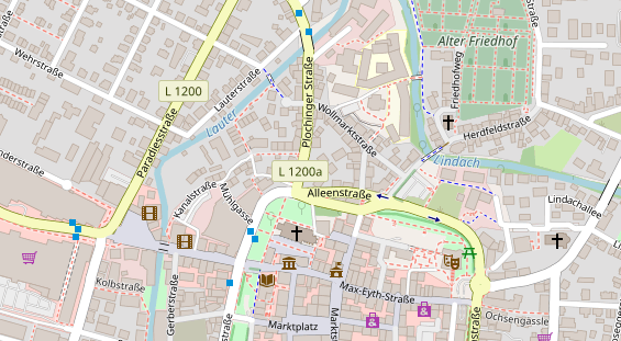 Zahnarzt auf Satellitenbild