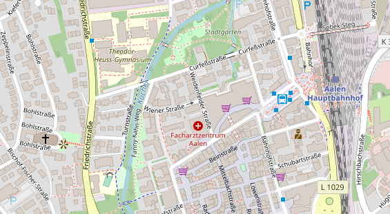 Zahnarzt auf Satellitenbild