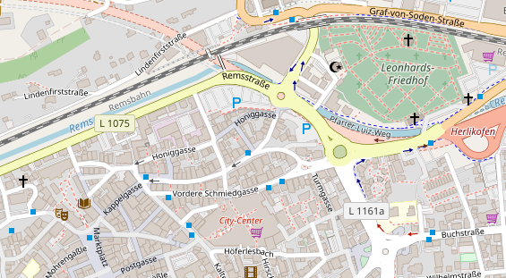 Zahnarzt auf Satellitenbild