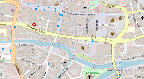 Zahnarzt auf Satellitenbild