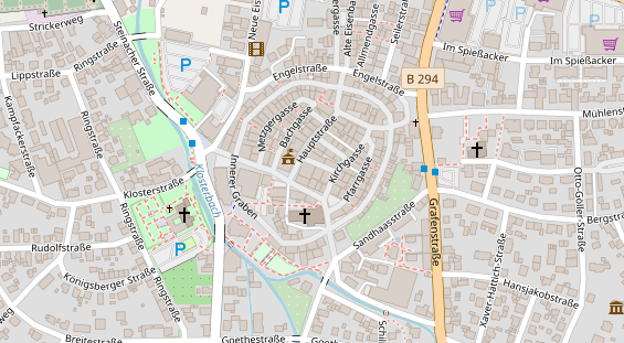 Zahnarzt auf Satellitenbild