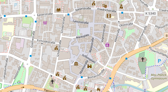 Zahnarzt auf Satellitenbild