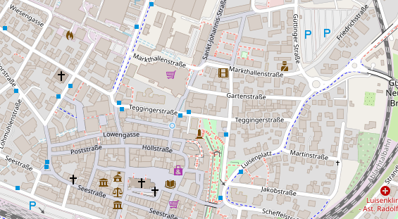 Zahnarzt auf Satellitenbild