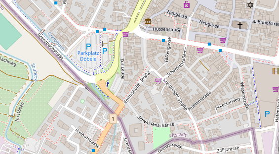 Zahnarzt auf Satellitenbild