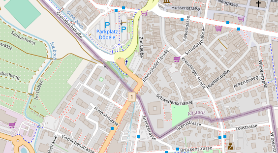 Zahnarzt auf Satellitenbild