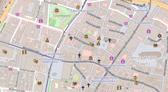 Zahnarzt auf Satellitenbild