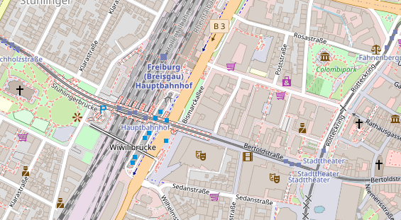 Zahnarzt auf Satellitenbild