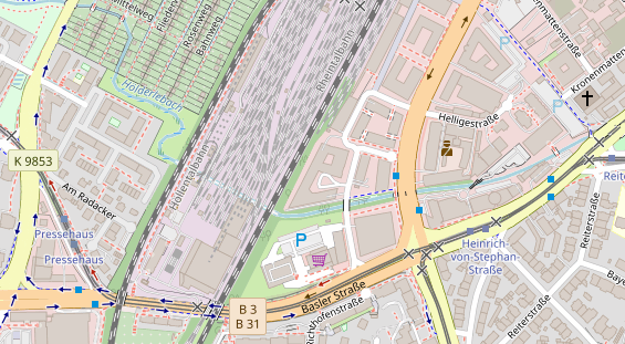 Zahnarzt auf Satellitenbild