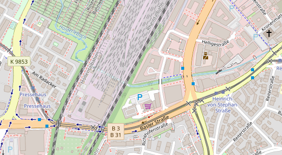 Zahnarzt auf Satellitenbild