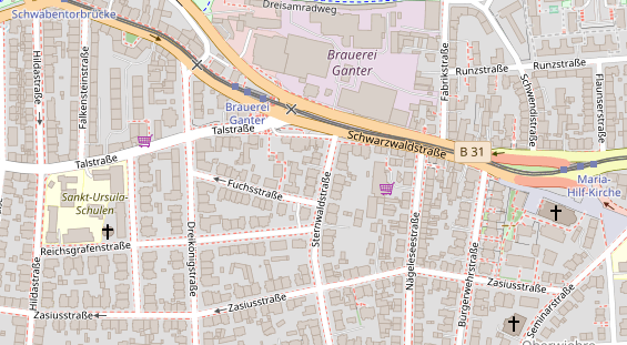 Zahnarzt auf Satellitenbild