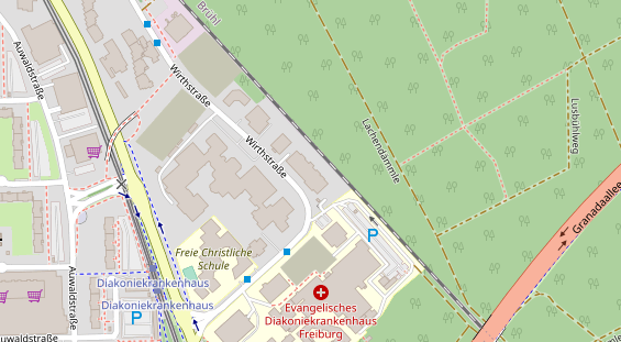 Zahnarzt auf Satellitenbild