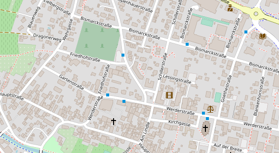 Zahnarzt auf Satellitenbild