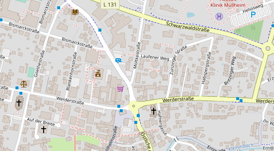 Zahnarzt auf Satellitenbild