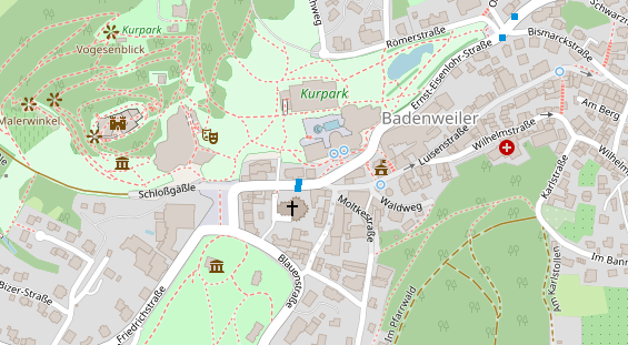 Zahnarzt auf Satellitenbild