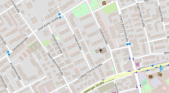 Zahnarzt auf Satellitenbild