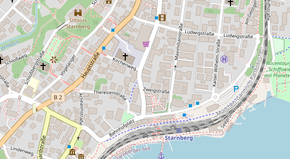 Zahnarzt auf Satellitenbild