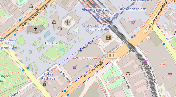 Zahnarzt auf Satellitenbild