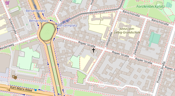 Zahnarzt auf Satellitenbild