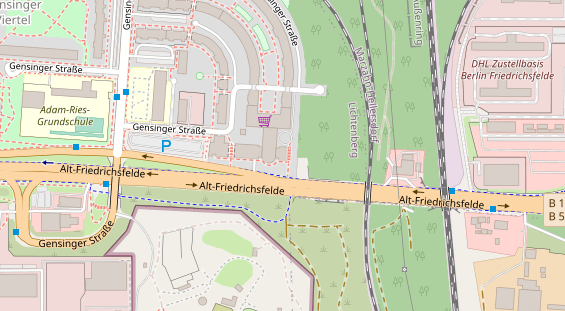 Zahnarzt auf Satellitenbild