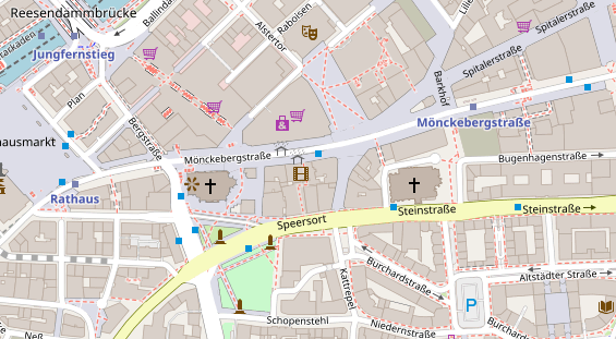 Zahnarzt auf Satellitenbild