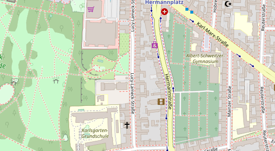 Zahnarzt auf Satellitenbild