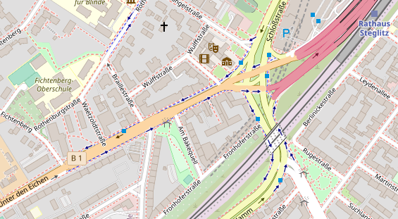 Zahnarzt auf Satellitenbild