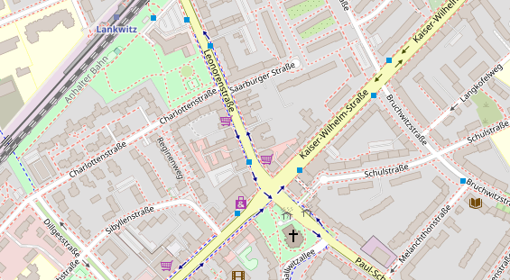 Zahnarzt auf Satellitenbild