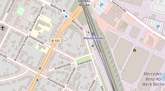 Zahnarzt auf Satellitenbild