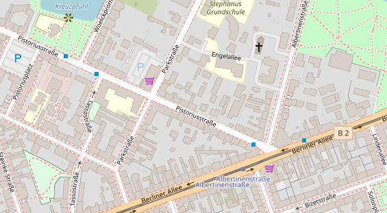 Zahnarzt auf Satellitenbild