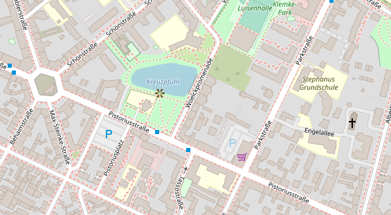 Zahnarzt auf Satellitenbild