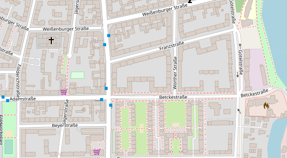 Zahnarzt auf Satellitenbild