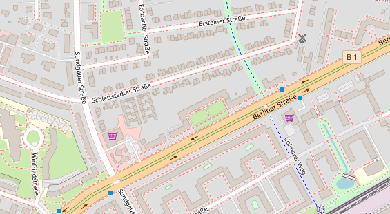 Zahnarzt auf Satellitenbild