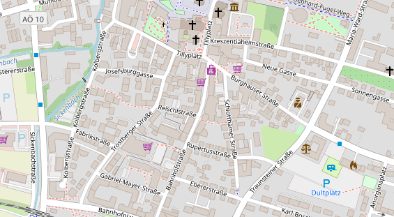 Zahnarzt auf Satellitenbild