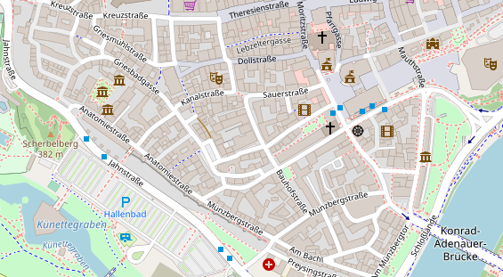 Zahnarzt auf Satellitenbild