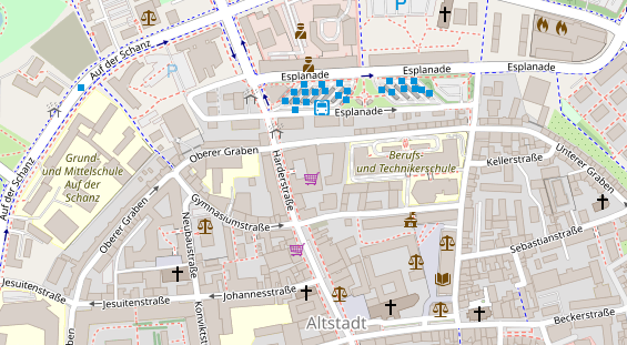 Zahnarzt auf Satellitenbild