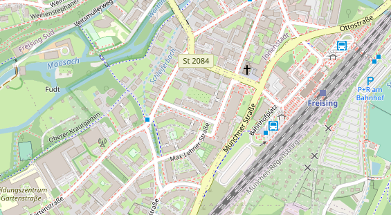 Zahnarzt auf Satellitenbild