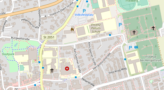 Zahnarzt auf Satellitenbild