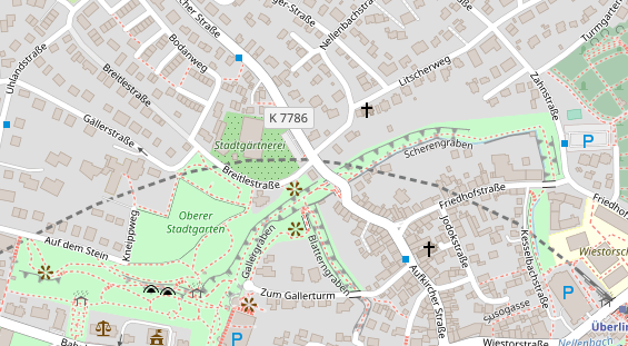 Zahnarzt auf Satellitenbild