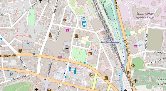 Zahnarzt auf Satellitenbild