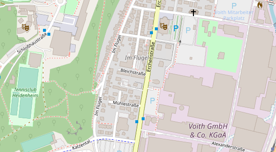 Zahnarzt auf Satellitenbild