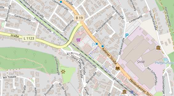 Zahnarzt auf Satellitenbild