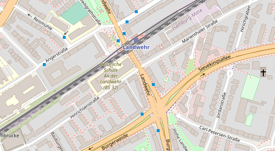 Zahnarzt auf Satellitenbild